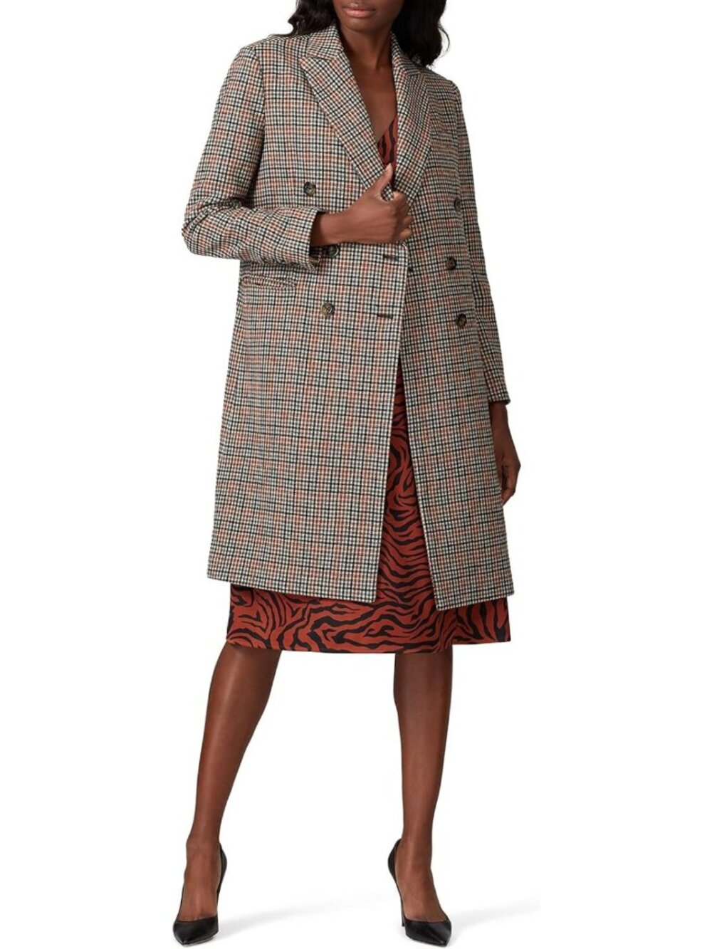 Chic Pre-Loved Double Breasted Plaid Coat for Babies | Stylish Outerwear